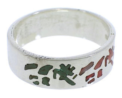 Multicolor Sterling Silver Kokopelli Ring Band Size 7-1/4 UX32656